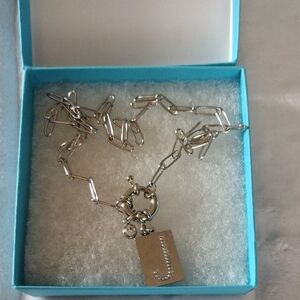 Elegant Silver initial Necklace with Pendant